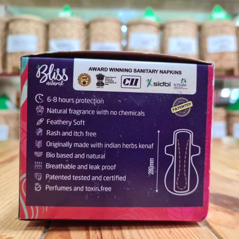 Bliss- Herbal Sanitary Pads (Pack Of 6PC) – Uzhavar Kalam